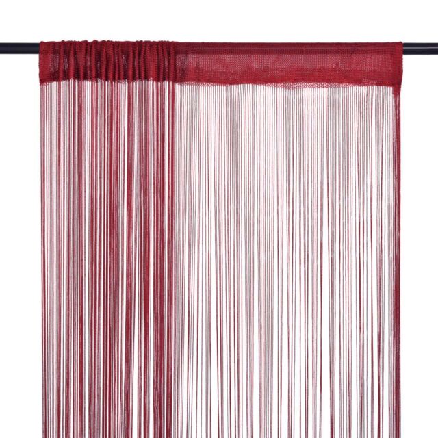 Berkfield Home String Curtains 2 pcs 140x250 cm Burgundy in Red - image 1
