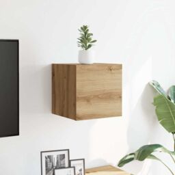 Berkfield Home Wall Mounted TV Cabinet Artisan Oak 30.5x30x30 cm in Brown - thumbnail 3