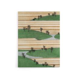 "Artery8 Landscape With Hills Pattern Canvas Wall Art Print Bijutsukai in Green - Size: W18"" x H24""" - thumbnail 1