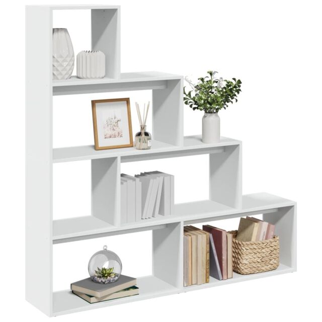 Berkfield Home Room Divider Bookcase 4-Tier White 143.5x29x143.5 cm Engineered Wood - image 1