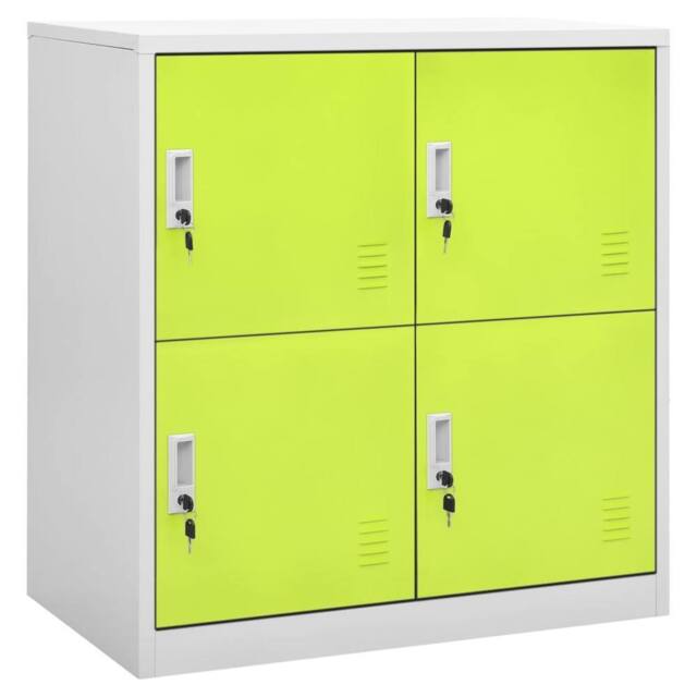 Berkfield Home Locker Cabinets 5 pcs Light Grey & Green 90x45x92.5 cm Steel - image 1