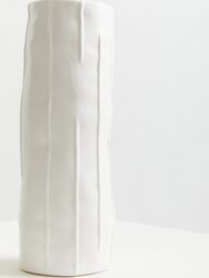 Orsina Traditional Stoneware White Large Vase, Versatile Flower Vase, Compact & Lightweight Vase For Flowers - thumbnail 4
