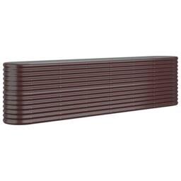 Berkfield Home Garden Raised Bed Powder-coated Steel 260x40x68 cm Brown - Size: 260 x 40 x 68 cm - thumbnail 3
