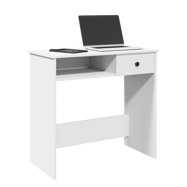 Berkfield Home Desk White 80x40x75 cm Engineered Wood - Size: 80 x 40 x 75 cm - image 1