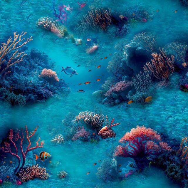 Arthouse Under The Sea Wallpaper in Blue - image 1
