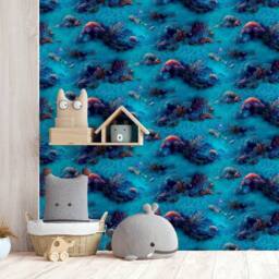 Arthouse Under The Sea Wallpaper in Blue - thumbnail 4