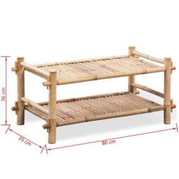 Berkfield Home 2-Tier Bamboo Shoe Rack in Brown - thumbnail 5