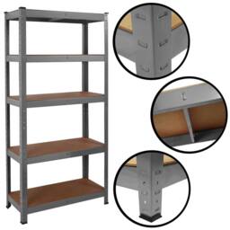 House of Home Steel Racking Shelving 5 Tier Heavy Duty Garage Storage Racks Grey - thumbnail 4