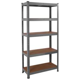 House of Home Steel Racking Shelving 5 Tier Heavy Duty Garage Storage Racks Grey - thumbnail 7