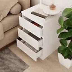 Havendro White + White 3 Drawer Wooden Bedroom Chest Cabinet No Handle - thumbnail 5