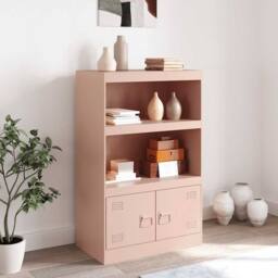 Berkfield Home Sideboard Pink 67x39x107 cm Steel - Size: 67 x 39 x 107 cm