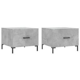 Berkfield Home Decorative Coffee Tables 2 pcs Concrete Grey 50x50x40 cm Engineer - Size: 50 x 50 x 40 cm - thumbnail 3