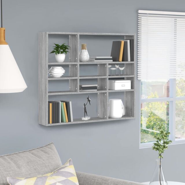 Berkfield Home Wall Shelf Grey Sonoma 90x16x78 cm Engineered Wood - Size: 90 x 16 x 78 cm - image 1