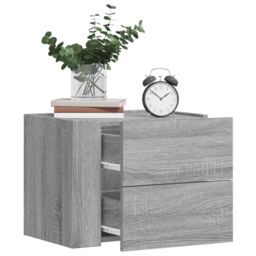 Berkfield Home Wall-mounted Bedside Cabinet Grey Sonoma 45x30x35 cm - Size: 45 x 30 x 35 cm - thumbnail 3