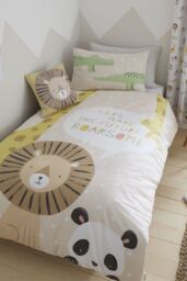 Catherine Lansfield 'Roarsome Animals' Duvet Set in Nude - Size: Single - thumbnail 1