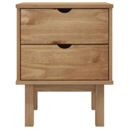 Berkfield Home Bedside Cabinet OTTA 46x39.5x57 cm Solid Wood Pine in Brown - thumbnail 3