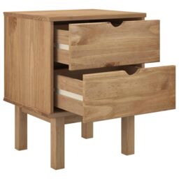 Berkfield Home Bedside Cabinet OTTA 46x39.5x57 cm Solid Wood Pine in Brown - thumbnail 4