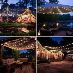 Ollny Solar String Lights 12m 100LEDs IP44 8 Modes Garden Solar Lights Auto on/off in Black - thumbnail 8