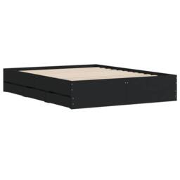 Berkfield Home Bed Frame with Drawers without Mattress Black 150x200 cm King Size - thumbnail 4