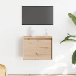 Berkfield Home Wall Cabinet 45x30x35 cm Solid Pinewood in Light Tan - Size: 45 x 30 x 35 cm - thumbnail 2