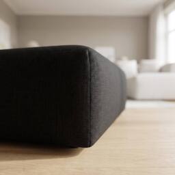 Abakus Direct Tokyo Footstool Basket Weave Fabric in Black - thumbnail 2