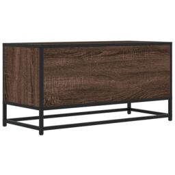 Berkfield Home TV Cabinet Brown Oak 80x34.5x40 cm Engineered Wood & Metal - thumbnail 6