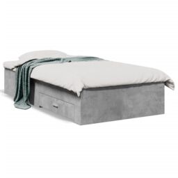 Berkfield Home Bed Frame with Drawers without Mattress Concrete Grey 90x190 cm Single - thumbnail 2