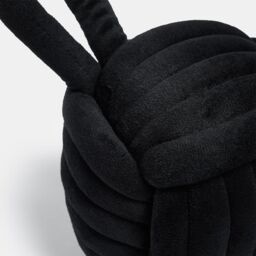 OHS Matte Velvet Rope Weighted Decorative Door Stop with Handle in Black - thumbnail 2