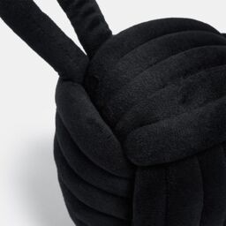 OHS Matte Velvet Rope Weighted Decorative Door Stop with Handle in Black - thumbnail 4