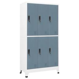 Berkfield Home Locker Cabinet Light Grey & Dark Grey 90x45x180 cm Steel - Size: 90 x 45 x 180 cm - thumbnail 2
