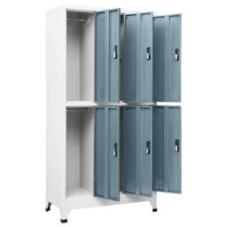 Berkfield Home Locker Cabinet Light Grey & Dark Grey 90x45x180 cm Steel - Size: 90 x 45 x 180 cm - thumbnail 5