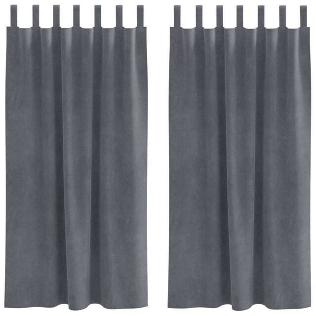 Berkfield Home Blackout Curtains with Hanging Loops 2 pcs Super Light Grey Velvet - image 1