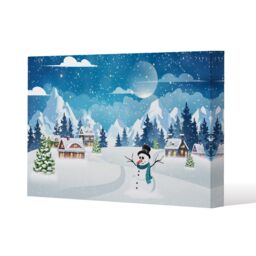 Benjamin Tate Design Evening village winter landscape (canvas) / 61 x 41 x 4cm in Natural - Size: 61 x 41 x 4 cm - thumbnail 1