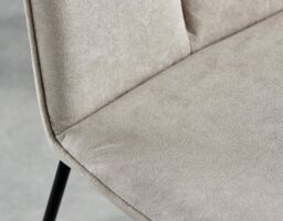 FurnitureboxUK Set of 2 Modern Chic Deep Padded Soft & Durable Stitched Fabric & Black Powder Coated Metal Leg Dining Chairs in Taupe - thumbnail 8
