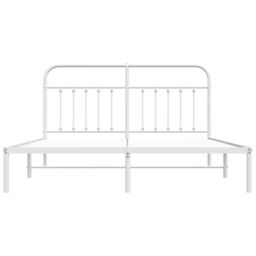 Berkfield Home Metal Bed Frame with Headboard White 180x200 cm Super King - thumbnail 6