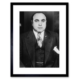 "Artery8 Wall Art Print Al Capone 1935 Photo Mafia Chicago Gangster Artwork Framed 9X7 Inch in Black - Size: W7"" x H9""" - thumbnail 1