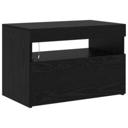 Berkfield Home TV Cabinets 2 pcs with LED Lights Black Oak Engineered Wood - thumbnail 6