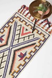 Homescapes Goa Multi Colour Kilim Runner Wool Rug 66 x 200 cm - Size: 66 cm x 200 cm - thumbnail 1
