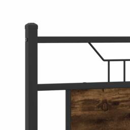 Berkfield Home Decorative Bed Frame without Mattress Smoked Oak 140x190 cm Engin in Brown - thumbnail 9