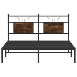 Berkfield Home Decorative Bed Frame without Mattress Smoked Oak 140x190 cm Engin in Brown - thumbnail 6