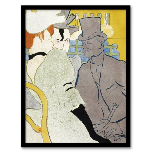 Artery8 Englishman at the Moulin Rouge Vintage Framed Wall Art Print Lautrec - Size: A4 - image 1
