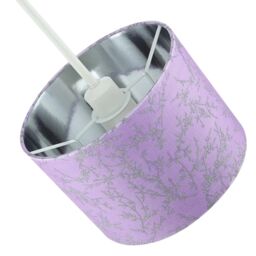 Happy Homewares Modern Soft Cotton Fabric Lamp Shade with Shiny Foil Floral Decoration in Lilac - Size: 10 inches - thumbnail 4
