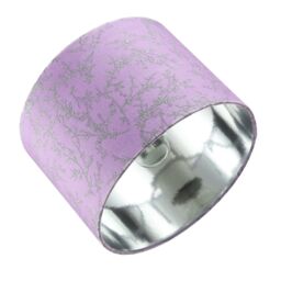 Happy Homewares Modern Soft Cotton Fabric Lamp Shade with Shiny Foil Floral Decoration in Lilac - Size: 10 inches - thumbnail 5