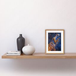 "Artery8 Wall Art Print NASA James Webb Space Telescope Pillars of Creation Eagle Nebula Artwork Framed 9X7 Inch in Beige - Size: W7"" x H9""" - thumbnail 2
