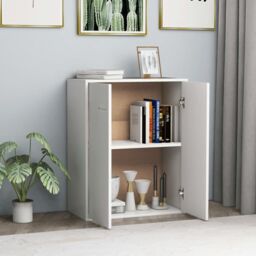 Berkfield Home Sideboard White 60x30x75 cm Engineered Wood - Size: 60 x 30 x 75 cm - thumbnail 3