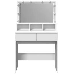 Berkfield Home Dressing Table with LED White 80x41x134.5 cm - thumbnail 5