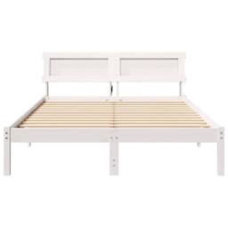 Berkfield Home with LED Strip Lights with Headboard White 120 x 190 cm Pine wood - thumbnail 5