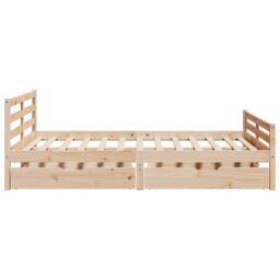 Berkfield Home Bed Frame without Mattress 140x190 cm Solid Wood Pine in Brown - thumbnail 5