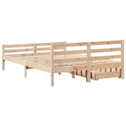 Berkfield Home Bed Frame without Mattress 140x190 cm Solid Wood Pine in Brown - thumbnail 6