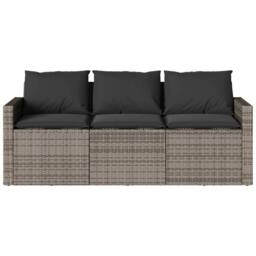 Berkfield Home Beautiful 2 Piece Garden Dining Set with Cushions Grey Poly Rattan - thumbnail 6